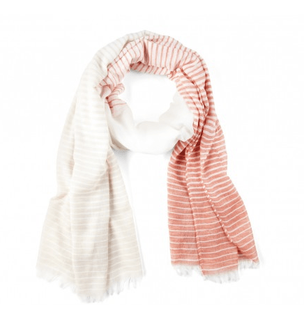 COlor Block Stripe Scarf in Coral Combo Photo Credit: Sole Society