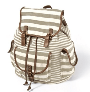 Mixed Striped Canvas Backpack