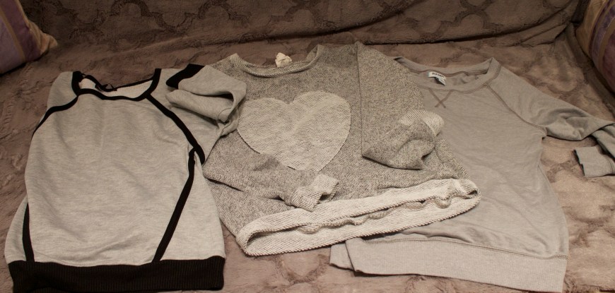 Pullovers Left to right: Marshall's, Marshall's, Old Navy