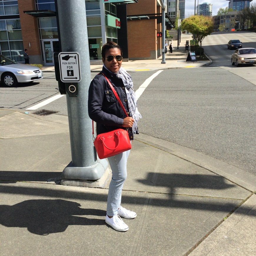 Madewell Jeans, Asos Jacket, Mini Pippa, Forever21 Scarf, Converse, J Crew Vintage tee